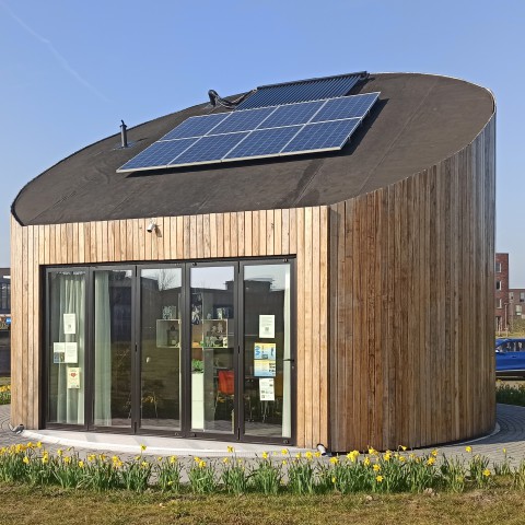 Bouw Tiny Church op Floriade verloopt spoedig.
