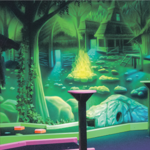 Glow in the dark golf bij Jumping Jack