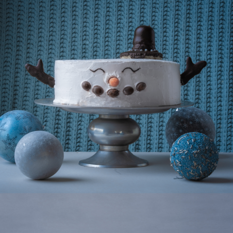 Een heerlijke sneeuwpop taart