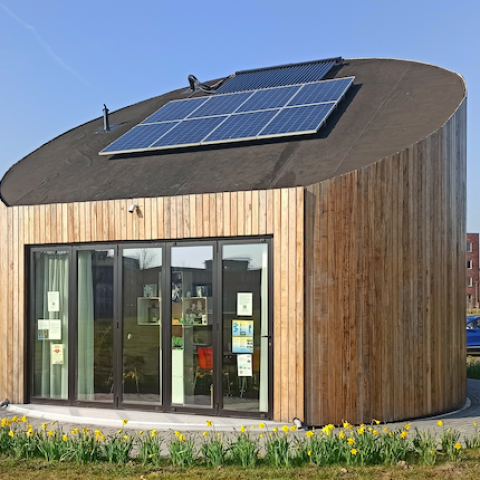 Bouw Tiny Church op Floriade verloopt spoedig.