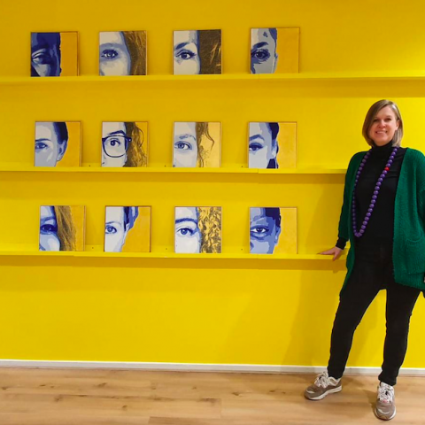 Kunstwerk bekijken in coworkspace het event atelier