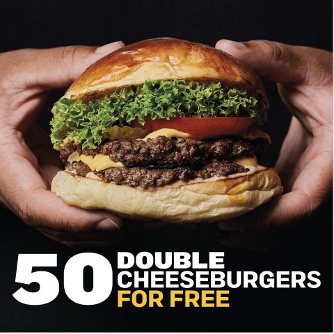 Gratis 50 Double Cheeseburger bij elke Fat Phill's ter ere van het 4-jarig bestaan!