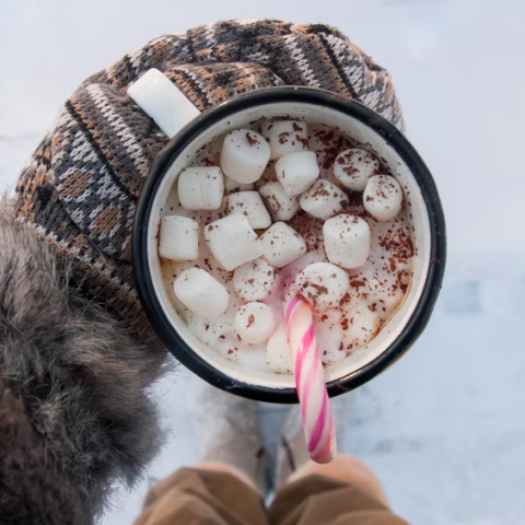 Warme kerst chocolademelk
