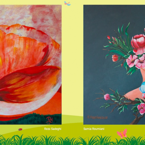 Opening eerste driehoek en kunst maken voor de Flower Power Walk-expo