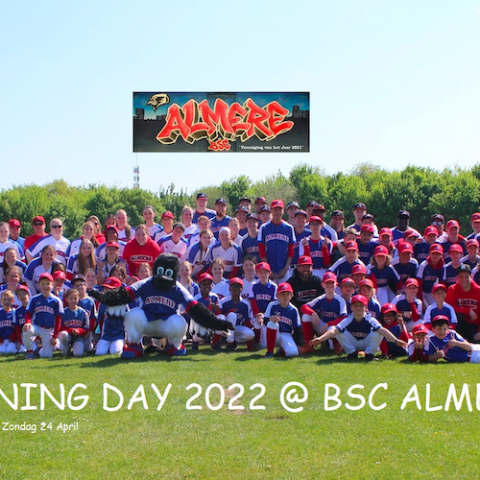 BSC Almere viert club seizoen openingsdag 2022 in het Almere WK Honkbal Stadion