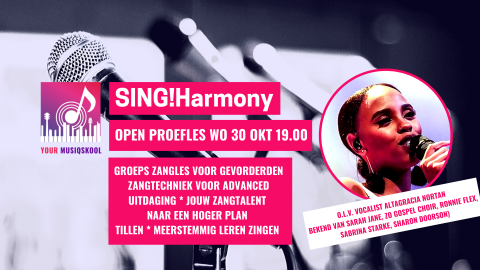 Open proefles SING!Harmony woensdag  30 oktober 