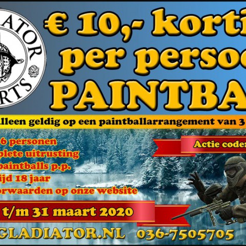 Kom paintballen bij Gladiator Sports met korting! 