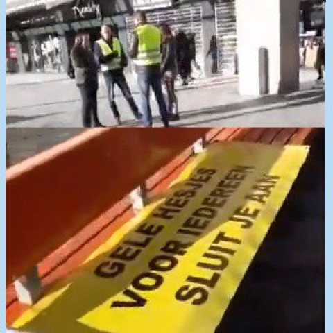 Gele hesjes in actie op Stadhuisplein