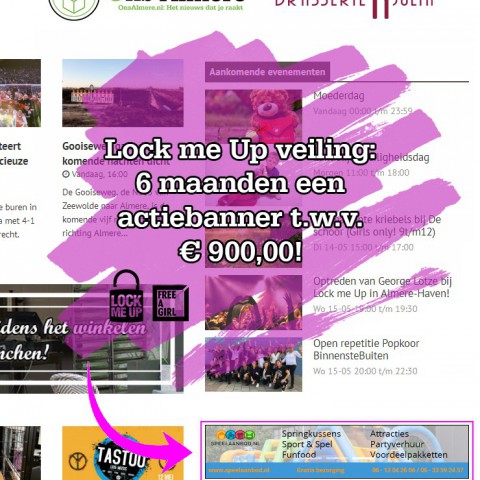 Bied mee voor Lock me Up op 6 maanden advertentietegoed t.w.v. € 900,00