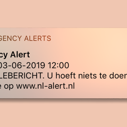 'Halfjaarlijkse test van NL-Alert blijft nodig'