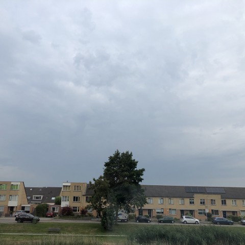 Wolkenvelden, soms zon en kans op een bui