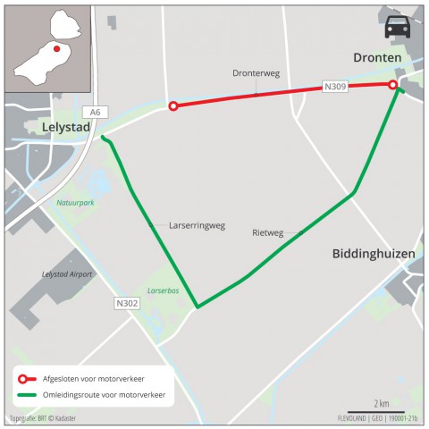 Afsluiting N309 Dronterweg 