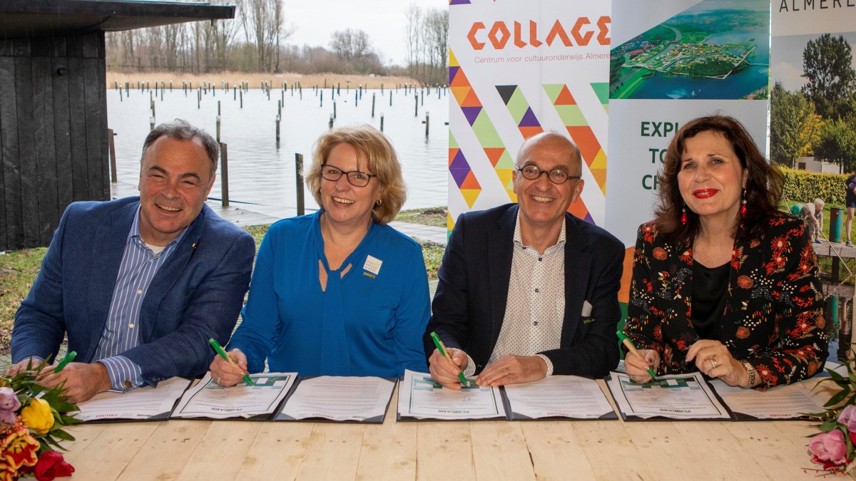 Floriade Expo 2022,  Stad & Natuur Almere, Collage en Gemeente Almere tekenen samenwerkingsovereenkomst educatieprogramma FloriAlly