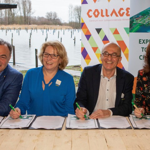 Floriade Expo 2022,  Stad & Natuur Almere, Collage en Gemeente Almere tekenen samenwerkingsovereenkomst educatieprogramma FloriAlly