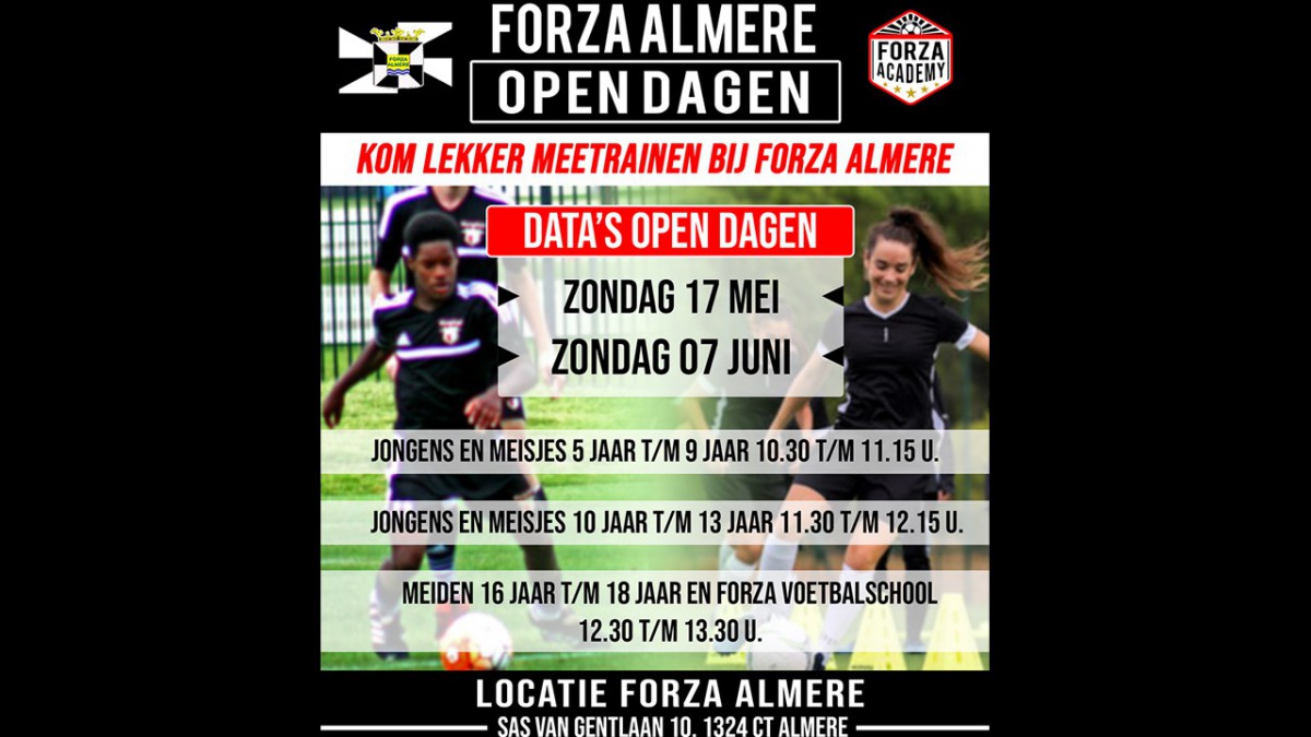 Forza Almere organiseert zondag een Open Dag!
