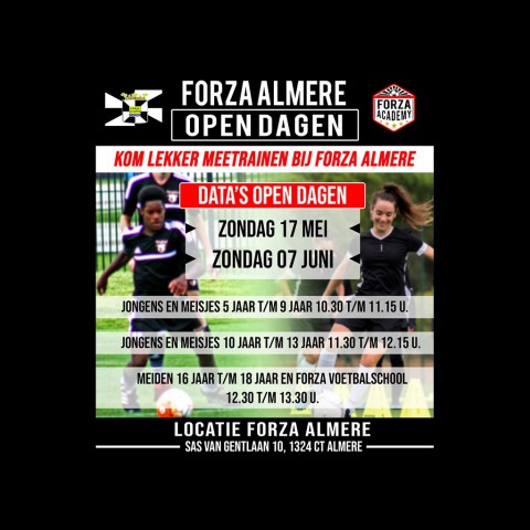 Forza Almere organiseert zondag een Open Dag!