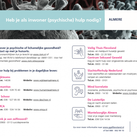 Flyer psychische hulp bij corona 