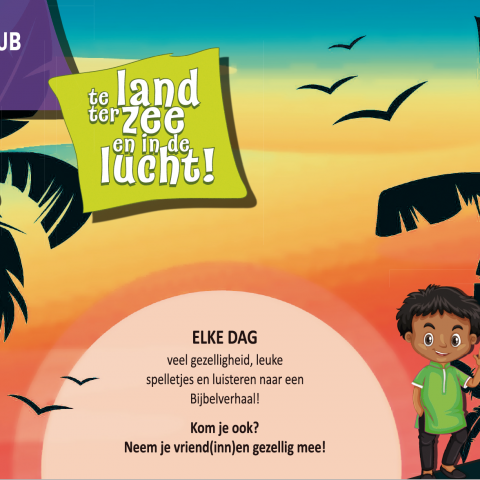 Christelijke gemeente De Wegwijzer organiseert van 4 t/m 8 augustus voor de 26e keer deVakantie Bijbel Club. Coronaproof!