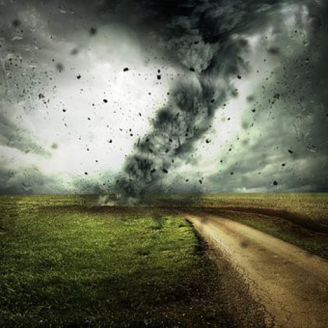 Beschadigde huizen door windhoos